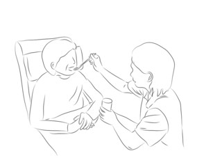 nurse feeding patient