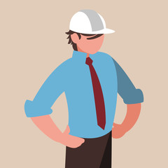 elegant engineer with helmet