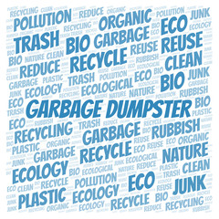 Garbage Dumpster word cloud.