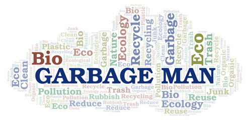 Fototapeta premium Garbage Man word cloud.