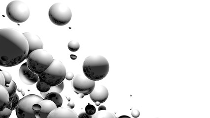 Abstract background of three-dimensional light spheres. 3d render