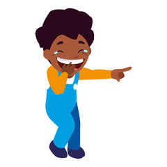 happy little black boy character