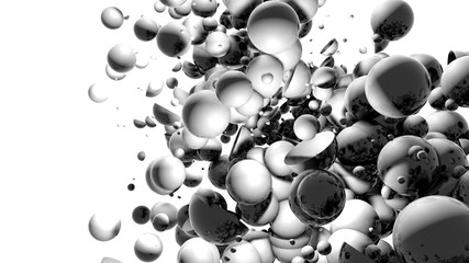 Abstract background of three-dimensional light spheres. 3d render
