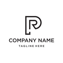 Combination logo from letter P and R logo design concept