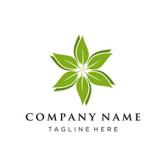 Obraz premium illustration logo from leaf or eco green logo design concept