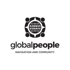 Combination logo from global with people logo design concept