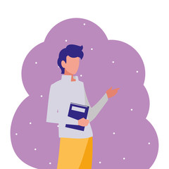 young boy student modeling