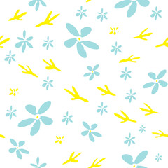 Hand Drawn Seamless Pattern for Spring Design