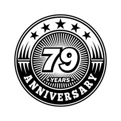 79 years anniversary. Anniversary logo design. Vector and illustration.