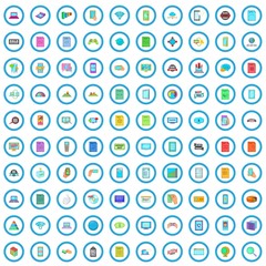 100 network icons set in cartoon style for any design vector illustration