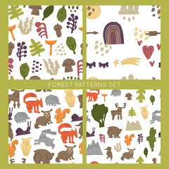 Obraz premium Woodland Forest Animals Vector Set