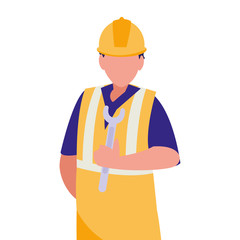 industrial worker with tools avatar character