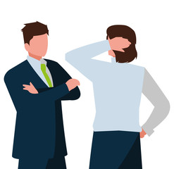 elegant businessmen with different possitions characters