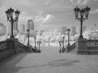Infra red photo. Another vision. Russia, Ural, Yekaterinburg