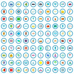 100 news icons set in cartoon style for any design vector illustration