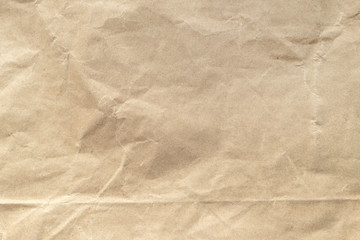 Brown crumpled paper texture background.