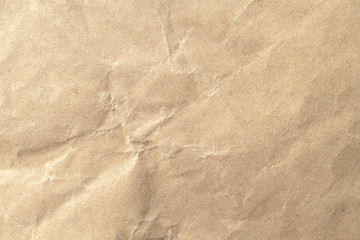 Brown crumpled paper texture background.