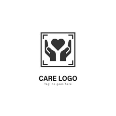 Fototapeta premium Care logo template design. Care logo with modern frame vector design