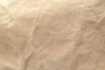 Brown crumpled paper texture background.