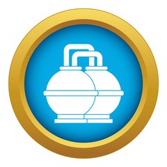 Industrial tanks for petrol and oil icon blue vector isolated on white background for any design