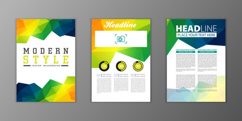 Brochure Design Template. Geometric shapes, Abstract Modern Backgrounds, Infographic Concept.Flat design. Vector