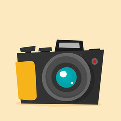 Photo camera icon, modern minimal flat design style, vector illustration