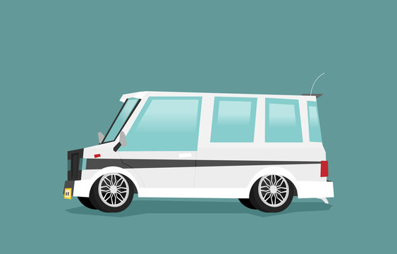 Vector illustration of a little van