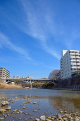 Naklejka premium 杜の都仙台のおたまや橋