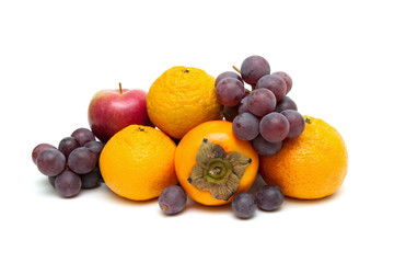 Naklejka na ściany i meble Juicy ripe fruit isolated on white background.
