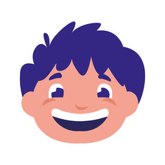 happy little boy head character