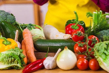 Close up of vegetables on table