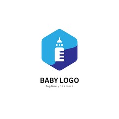 Baby logo template design. Baby logo with modern frame vector design
