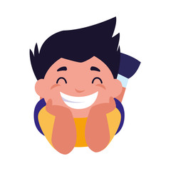 happy little boy character