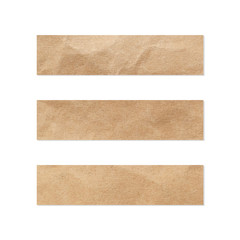 Paper tag set. Close up of a piece of note paper on white background. Piece of newspaper on white.