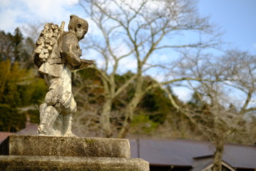 二宮金次郎 銅像　小学校　レトロ