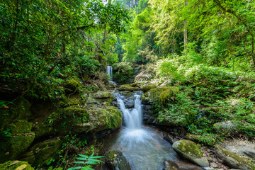 Nature Landscape of Sapan Waterfall at Sapan village, Boklua District
