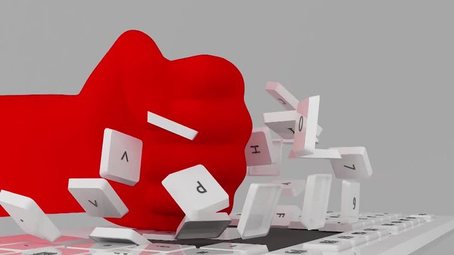 Animation Faust gegen Tastatur