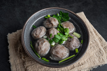 a bowl of tidal beef balls