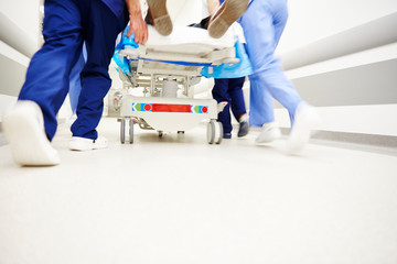 Low section of doctors running in a hurry