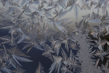 winter drawing on glass