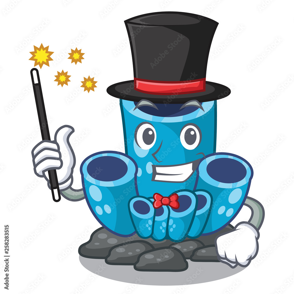 Sticker magician blue sponge coral under sea cartoon