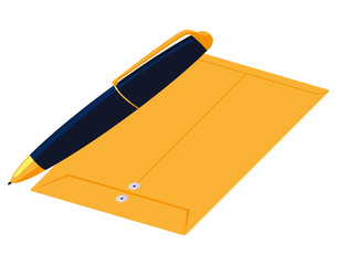 manila envelope with pen