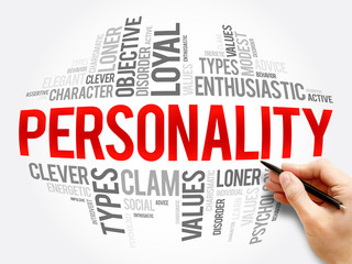Personality word cloud collage
