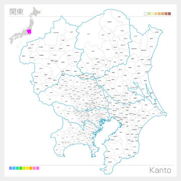 関東の地図 Kanto 白地図風 Stock Vector Adobe Stock