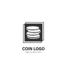 Coin logo template design. Coin logo with modern frame vector design