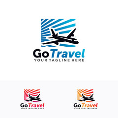 travel plane logo design