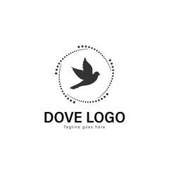 Obraz premium Dove logo template design. Dove logo with modern frame vector design