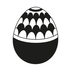 Black and white easter egg with pattern