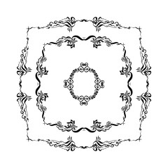 decorative vintage frames set. hand-drawn vector illustration on white background