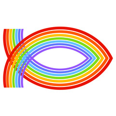 Obraz premium Christian symbolic fish of the seven colors of the rainbow